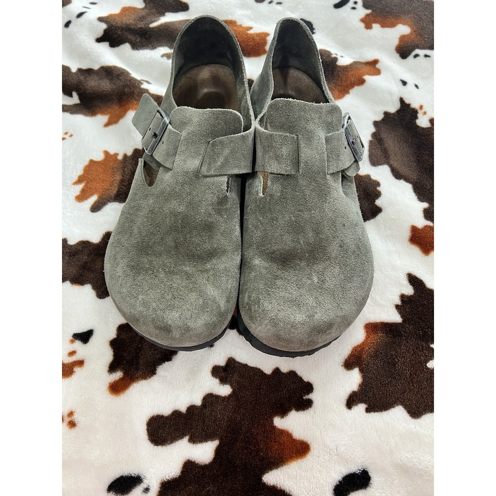 Birkenstock London Suede Leather Green Size 42 Women's US 11 EUC
